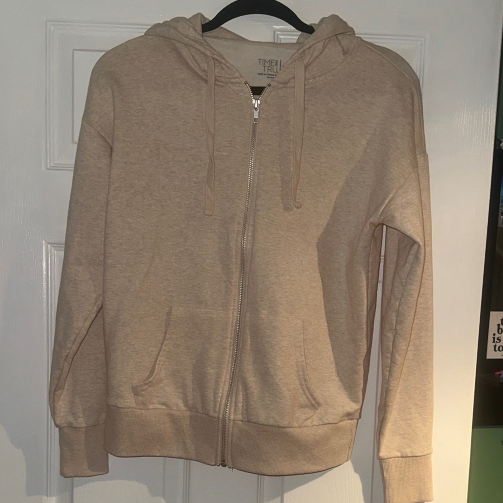 Time and Tru Oatmeal Zip-Up Hoodie